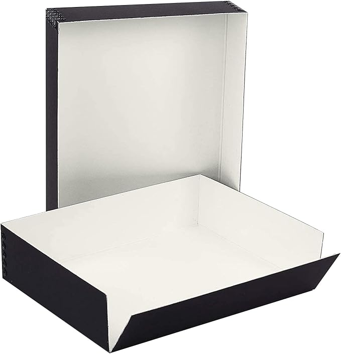 Lineco Museum Archival Storage Box, 9.75x12.75x3 in. Drop Front Design. Acid-Free with Metal Edge. Organize Photos, Pictures, Prints, Documents, Crafts, DIY. Black, 2 Pack - Image 5