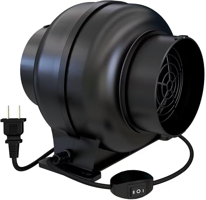 Artibear 3.5 Inch 168 CFM Inline Duct Ventilation Fan with 2 Speed Controller, Air Vent Blower for Hydroponic Grow Tent, Greenhouse, Workshop, Attics, Basement, Kitchens, Black by Artibear