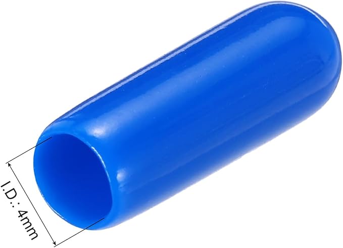 uxcell 20pcs Rubber End Caps 4mm(0.2") ID Vinyl PVC Round Tube Bolt Cap Cover Screw Thread Protectors,Blue - Image 3