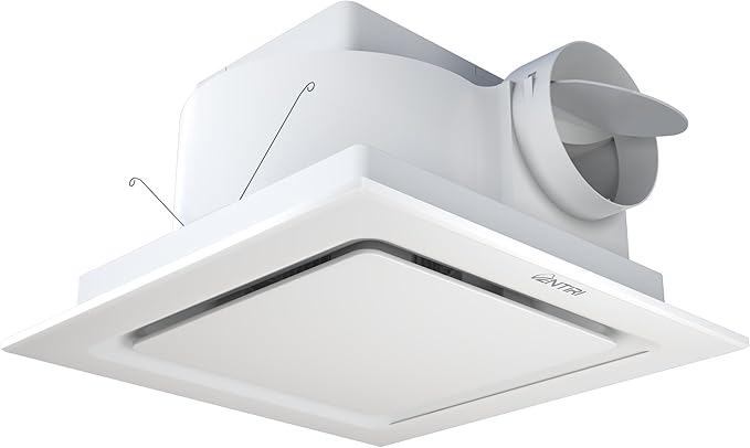 Bathroom Exhaust Fan, 12 INCH, Upgraded Quiet Square Vent Fans, 141 CFM, for Bathroom, Office, Home by VENTIRIBathroomExhaustFan
