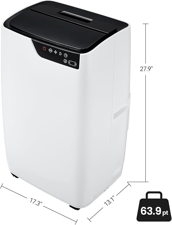 12,000 BTU Portable AC Unit – Cools 550 Sq Ft Fast | 3-In-1 Cooling, Dehumidifier & Fan Modes | Remote, 24H Timer, Easy Install Kit Quiet for Home, Office & Dorms - Image 3