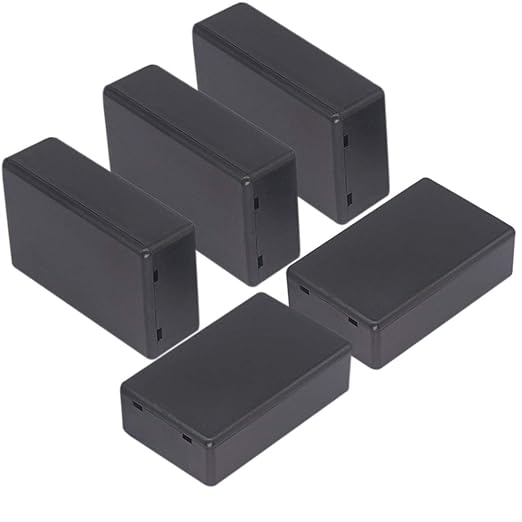 Zulkit 5Pcs Project Boxes ABS Plastic Electrical Project Case Power Junction Box Black 3.15 x 1.97 x 1.02 inch (80 x 50 x 26 mm) by Zulkit