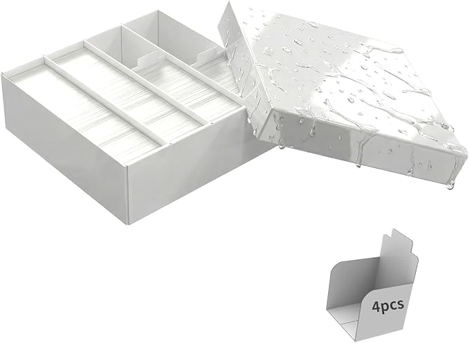 Trading Card Storage Box with 4 Cards Stoppers, 3200 Count Cardboard Storage Box for Sports, Tcg, Mtg, Standard Card, Bulk Collectible Trading Cards (1-Pack) by XRACV