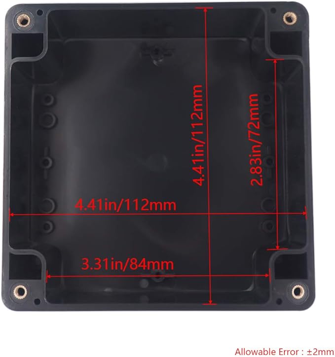 Project Box IP65 Waterproof Junction Box ABS Plastic Black Electrical Boxes DIY Electronic Project Case Power Enclosure 4.72x4.72x2.95 inch (120x120x75mm) - Image 3