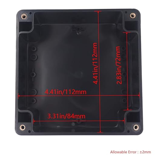 Project Box IP65 Waterproof Junction Box ABS Plastic Black Electrical Boxes DIY Electronic Project Case Power Enclosure 4.72x4.72x2.95 inch (120x120x75mm) - Image 3