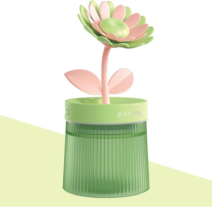 Cute Mini Humidifier 320mL Cool Mist Humidifie mute with 2 Mist Modes,for Home/Nursery/Office,Portable Mini Air Moisturizer,rechargeable mini humidifier(Sunflower Green) by Unknown