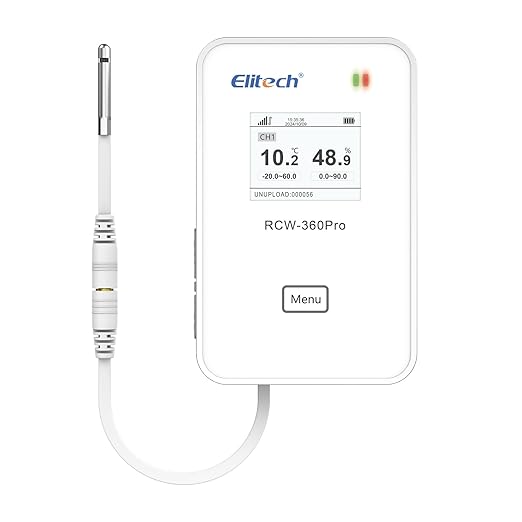 Elitech Temperature and Humidity Probe for RCW-360Pro, -40 to 176°F, 0~100% RH, 16.4ft Cable Auto-Detection Digital Sensor with Calibration Certificate for Medical Pharma Validation, HTD3X-THE-R-5M - Image 6