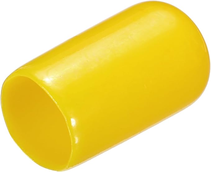 uxcell 20pcs Rubber End Caps 10mm(3/8") ID Vinyl PVC Round Tube Bolt Cap Cover Screw Thread Protectors Yellow by uxcell