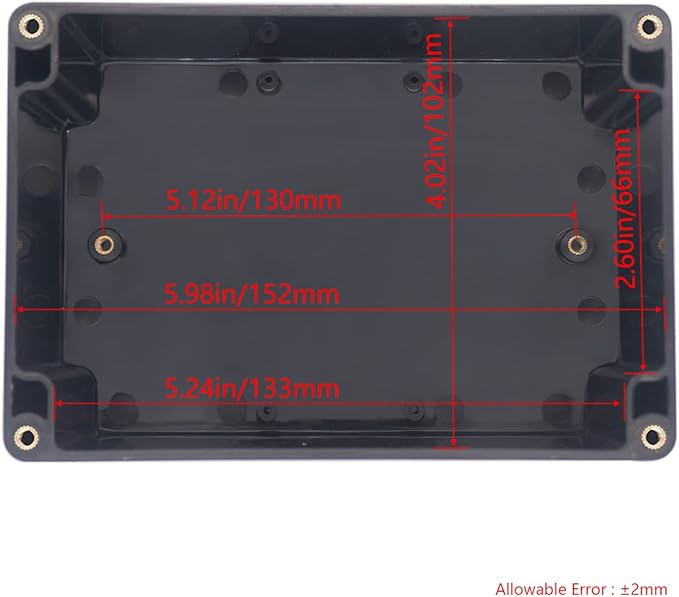 Project Box IP65 Waterproof Junction Box ABS Plastic Black Electrical Boxes DIY Electronic Project Case Power Enclosure 6.3x4.33x3.54 inch (160x110x90 mm) - Image 3