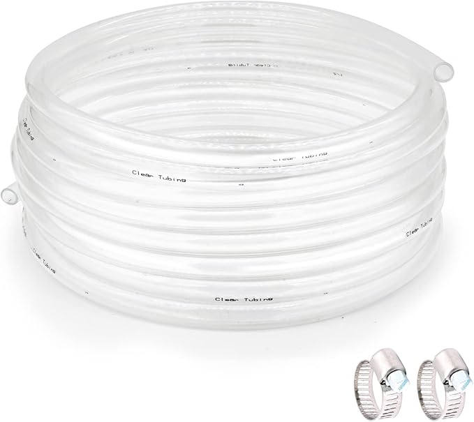 1’’ ID × 1-1/4’’ OD - 50 ft Clear Plastic Vinyl Tubing, Flexible PVC Hose Lightweight Non-Toxic vinyl Tube for Transfer Water Air Oil by ProfessionalBrand