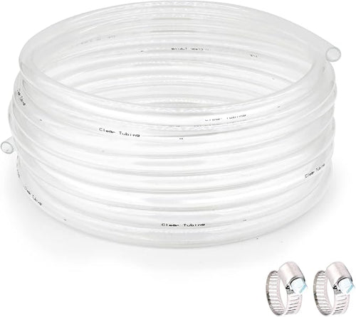 1/4’’ ID × 3/8’’ OD - 50 ft Clear Plastic Vinyl Tubing, Flexible PVC Hose Lightweight Non-Toxic vinyl Tube for Transfer Water Air Oil by ProfessionalBrand