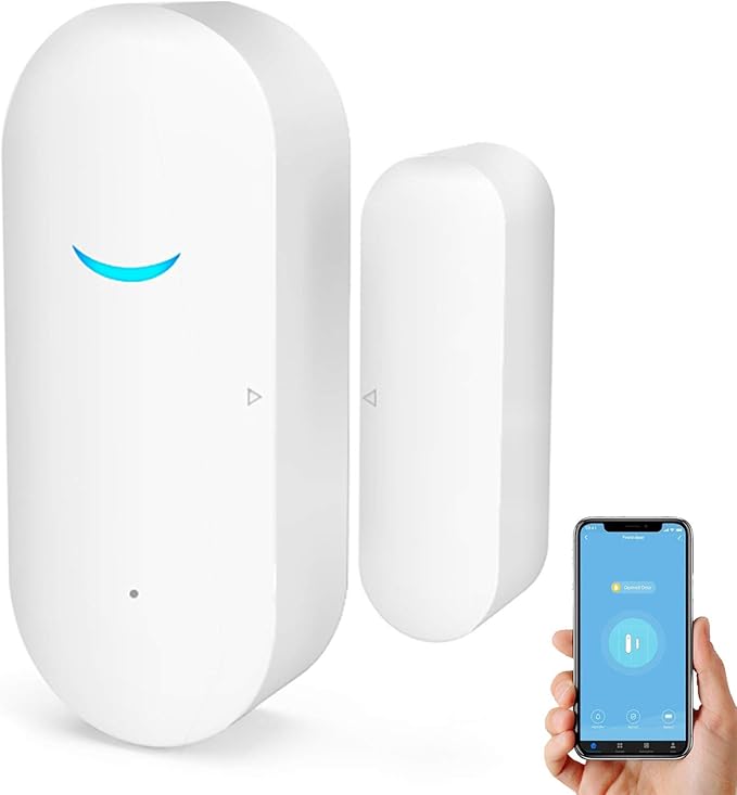 WiFi Door and Window Sensors,Tuya Smart Alarm with Free Notification APP Control Home Security Alarm System, No Hub Required,Compatible with Alexa, Google Home (1-Pack) by SENCKIT