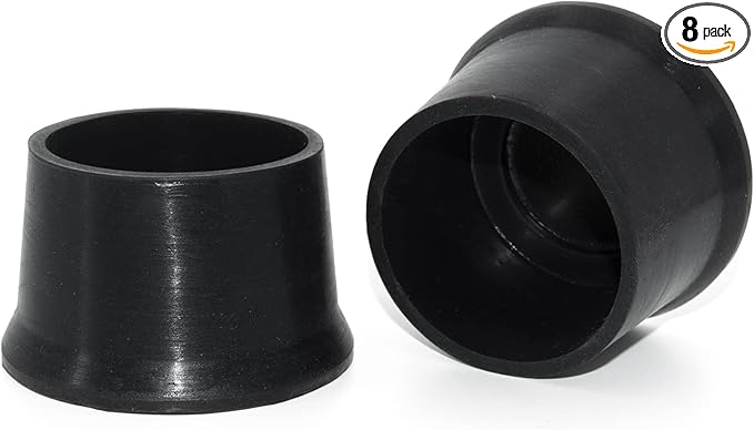 Flyshop 2", 50 mm, Patio Round Chair Leg Caps, Furniture Table Feet Covers Floor Protectors, Anti-Skid Non-Marking Silicone Legs Tips, 8 Pack, Black by Flyshop