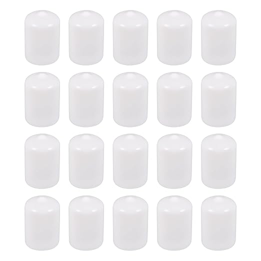 DMiotech 20 Pack 3/4" ID White Screw Thread Protectors Rubber End Caps Bolt Covers for Screw Bolt Furniture Pipe by DMiotech