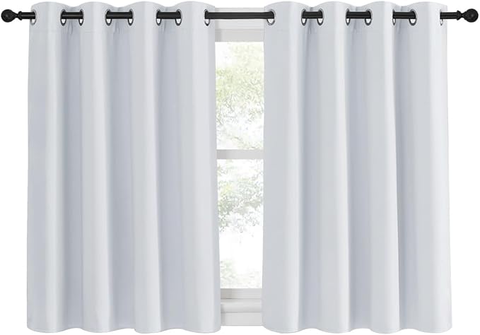 NICETOWN Greyish White Room Darkening Curtain - Window Treatment Thermal Insulated Grommet Room Darkening Curtain/Panel for Bedroom (1 Panel, 52 by 54, Greyish White) by NICETOWN