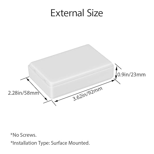 LeMotech Project Box 5 Pieces ABS Plastic Electrical Project Case Small Junction Box for Electronics White 3.62 x 2.28 x 0.90 inch (92 x 58 x 23 mm) - Image 3