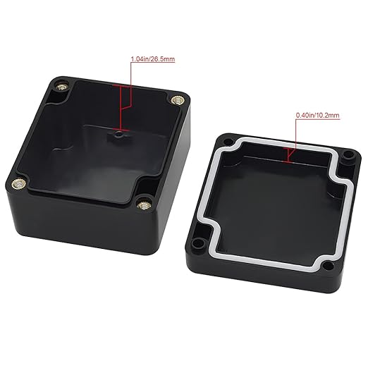 LeMotech Electrical Box ABS Plastic Project Box IP65 Waterproof Junction Box Project Case Universal Enclosure for Electronics Black 2.48x 2.28x 1.37 inch(63x58x35mm)(Pack of 1) - Image 3