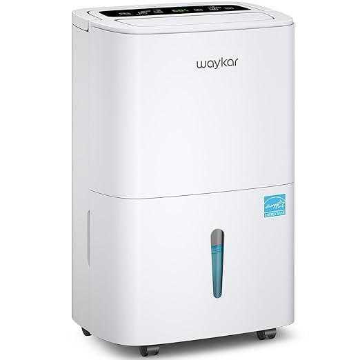 Waykar 120 Pints 2025 Energy Star Home Dehumidifier for Spaces up to 6,000 Sq. Ft, Ideal for Basement, Bathroom and Large Room with Drain Hose, Portable, Auto Defrost and Self-Drying by Waykar