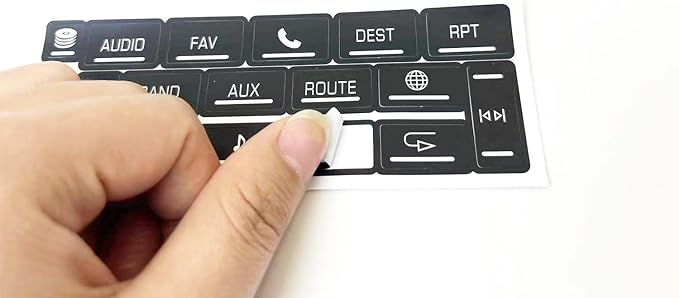 AC & Radio Button Repair Stickers Compatible with 2007-2014 Cadillac Escalade EXT ESV Climate Control and Multimedia Radio Button Repair Decal Stickers - Image 4