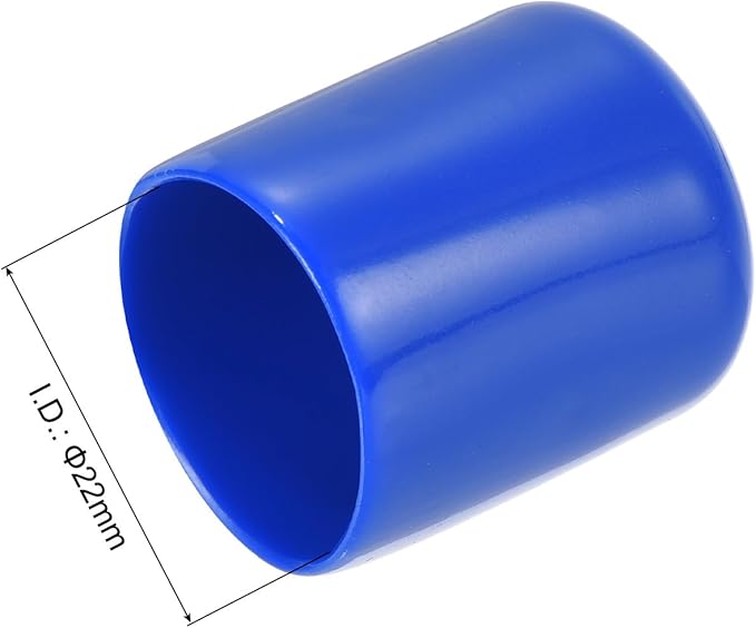 uxcell 20pcs Rubber End Caps 22mm ID Vinyl Round Tube Bolt Cap Cover Screw Thread Protectors Blue - Image 3