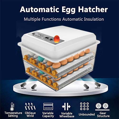 Egg Incubator,Egg Incubator with Automatic Egg Turning and Humidity Control,Poultry Hatcher for Chickens Ducks Birds (128 Eggs) - Image 4