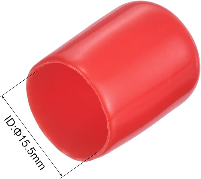 uxcell 20pcs Rubber End Caps 15.5mm ID Vinyl Round Tube Bolt Cap Cover Thread Protectors Red - Image 3