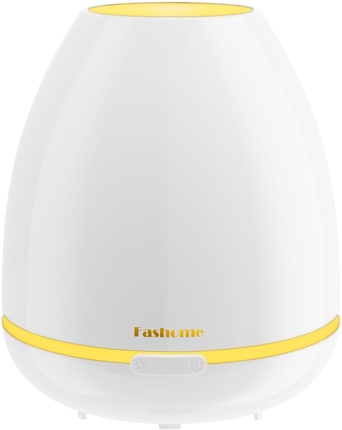 300ml Essential Oil Diffuser & Cool Mist Humidifier - Ultra-Quiet Ultrasonic Aromatherapy for Bedroom, 7 Color Night Light, BPA-Free, Auto Shut-Off, Up to 12H Continuous Mist(White) by Fashome
