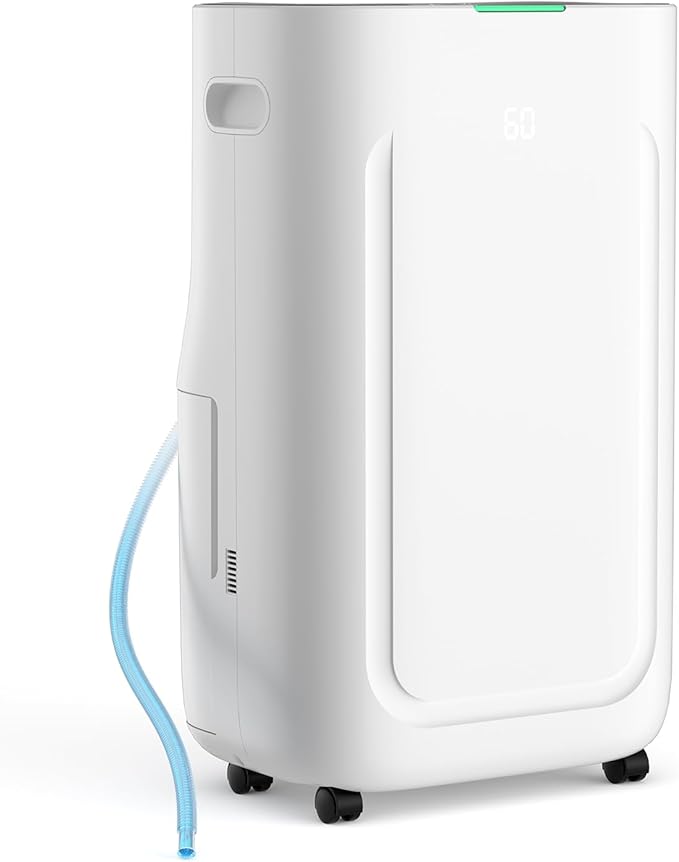 2025Upgraded 5000 Sq.Ft 80 Pint Dehumidifier for Basements with Large 6.5L Water Tank,24H Timer,Child Lock,Defrost,Silent,mold,4 Modes Operation Auto Shut-off by Ludatido