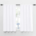 NICETOWN Window Curtain Panels - Semi Blackout Rod Pocket Curtain Set for Bedroom (White, 2 Panels, 42 by 48) by NICETOWN