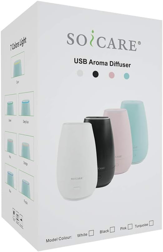 SOICARE Car Diffuser (2nd Generation), Small Portable Car Essential Oil Diffuser with Built-in USB Cable, Mini Aromatherapy Air Scent Humidifier Diffuser for Travel/Office/Home (White) - Image 7