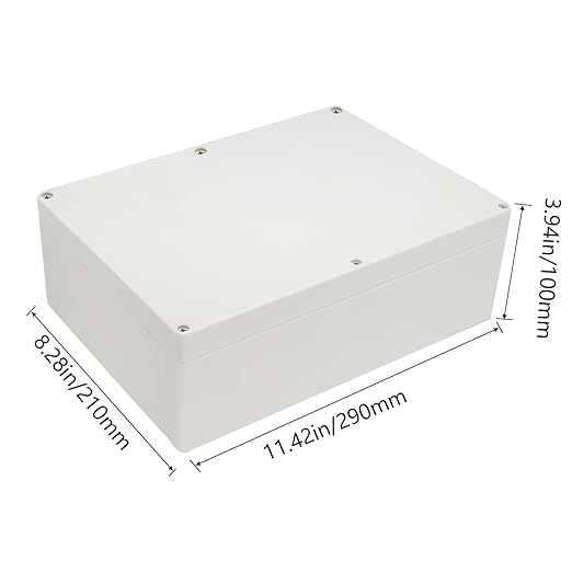 Project Box IP65 Waterproof Junction Box ABS Plastic Electrical Boxes DIY Electronic Project Case Power Enclosure White 11.42x8.27x3.94 inch (290 x 210 x100 mm) - Image 2