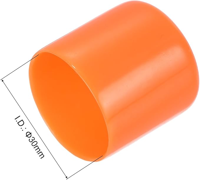 uxcell 20pcs Rubber End Caps 30mm ID Vinyl Round Tube Bolt Cap Cover Screw Thread Protectors Orange - Image 3