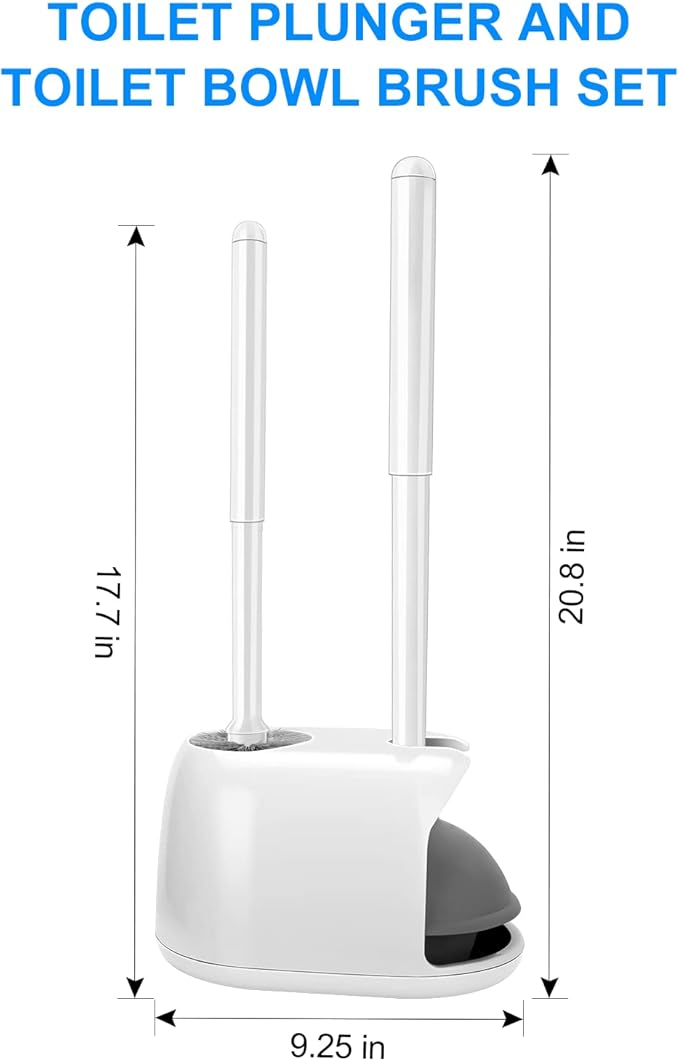 SetSail Toilet Brush and Plunger Set, Toilet Plungers for Bathroom Heavy Duty Toilet Bowl Brush and Holder Hidden Toilet Plunger and Brush Set for Deeply Cleaning - White - Image 2