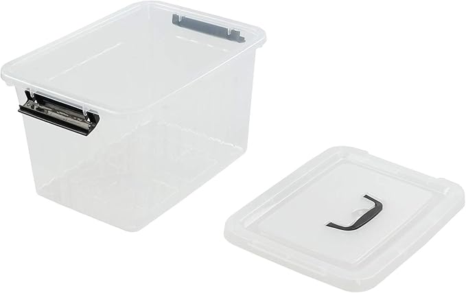 Farmoon 12 Quart Clear Storage Bin, Plastic Stackable Box/Cotainer with Lid and Black Handle - Image 7