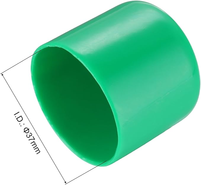 uxcell 20pcs Rubber End Caps 37mm(1 7/16") ID Vinyl PVC Round Tube Bolt Cap Cover Screw Thread Protectors Dark Green - Image 3