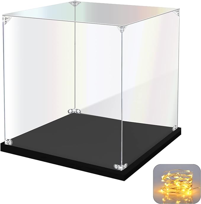 Acrylic Display Case for Collectibles Assemble Clear Acrylic Display Box for Lego Alternative Glass Case for Showcasing Figures Doll Toys Home Storage(10x10x10 inch, 25x25x25 cm) by KOLIPI