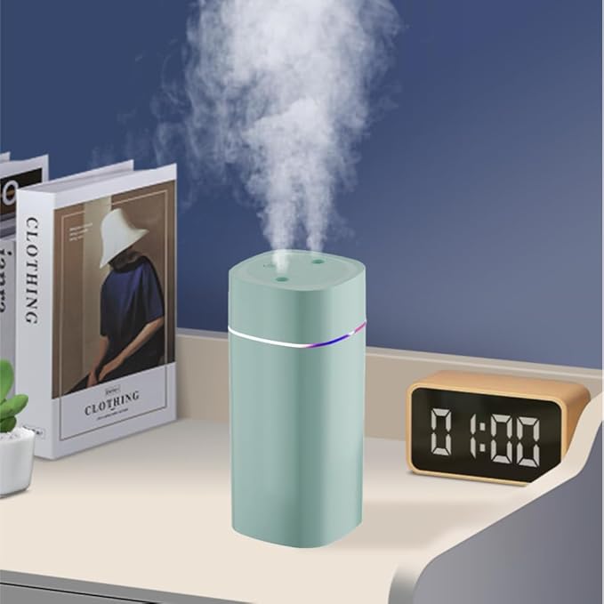 DONGKER Mini Humidifier,600ml Dual Channels USB Quiet Humidifier with Colorful Cycling Light Waterless Auto Shut-Off for Home Bedroom Office Indoor Travel - Image 8