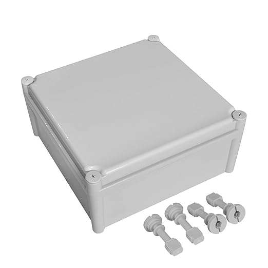 LeMotech Waterproof Dustproof IP67 Junction Box DIY Case Enclosure Gray 11 x 11 x 5.1 inch (280 x 280 x 130 mm) by LeMotech