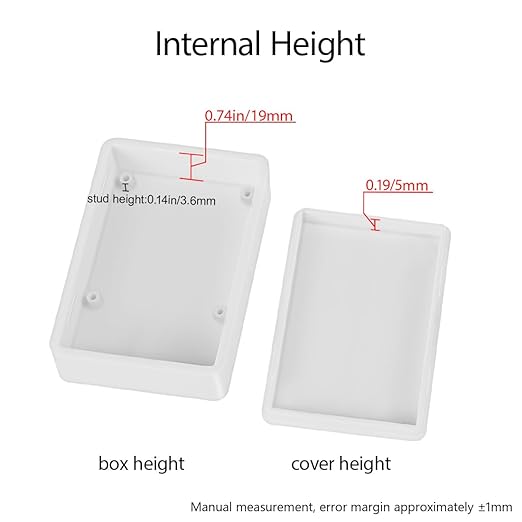 LeMotech Project Box 5 Pieces ABS Plastic Electrical Project Case Small Junction Box for Electronics White 3.62 x 2.28 x 0.90 inch (92 x 58 x 23 mm) - Image 4