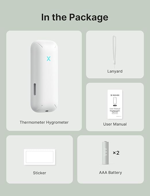 X-Sense 2.0 Indoor WiFi Hygrometer Thermometer, Hygrometer Indoor Humidity with App Temperature Sensor for House, Garden, Data Storage Export at No Charge, SBS50 Base Station Required (Not Included) - Image 9