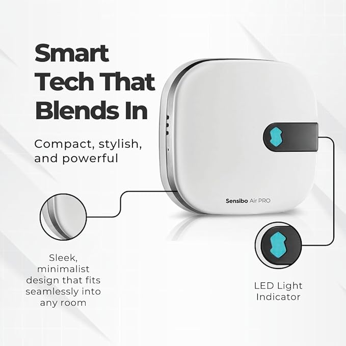 Sensibo Air PRO - Air Conditioner Smart Controller & Air Quality Sensor. Smart Thermostat for Mini Split, Window, Portable AC. Temp & Humidity Sensors. Google, Alexa, Siri & Apple HomeKit Compatible - Image 3