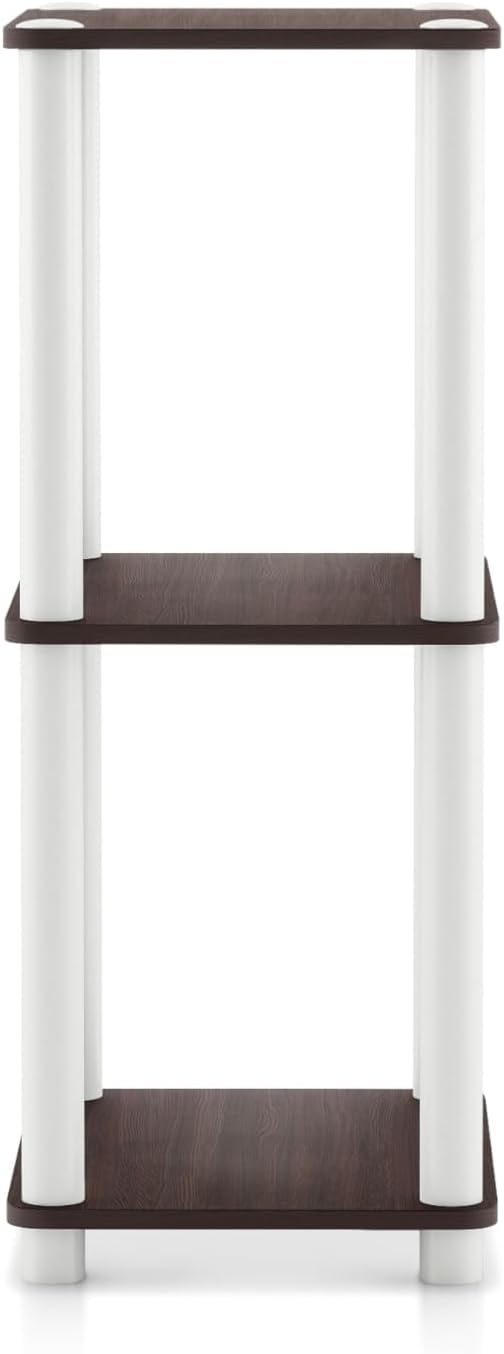 Homes: Inside + Out Apexa Modern 3-Tier Narrow Shelving Units, Collectibles Display Shelves, Easy Assembly Standing Shelf, Home Storage Organizer for Living Room, Bedroom, Office, Espresso - Image 13