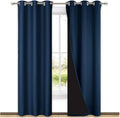 NICETOWN Blackout Room Warming Curtains 80 inches Long, Full Light Blocking Drapes with Black Liner for Nursery, Thermal Insulated Draperies for Hall, Villa (Navy Blue, 2 Pieces, 42" Wide Each Panel) by NICETOWN