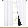 NICETOWN 100% Blackout Window Curtain Panels, Full Light Blocking Drapes with Black Liner for Nursery, 72-inch Drop Thermal Insulated Draperies (White, 2 Pieces, 42-inch Wide Per Panel) by NICETOWN