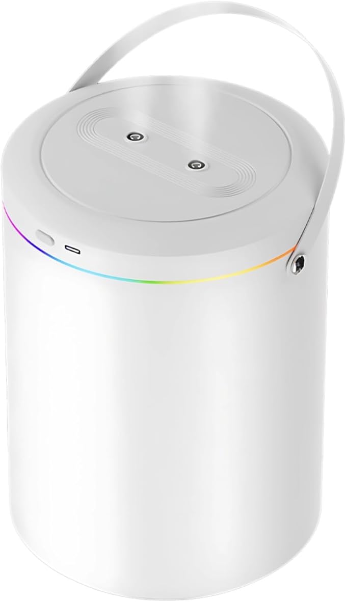 3L Portable Humidifier With Dual Nozzles, Colorful Night Light, Handle Design, Ideal For Bedroom Or Desktop by Unknown