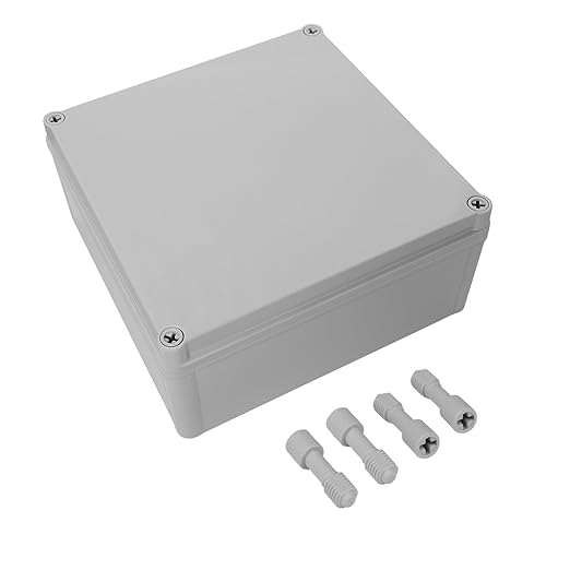 LeMotech Junction Box IP67 Waterproof Dustproof ABS Plastic Project Box for Electrical Outdoor Enclosure Gray 7.9 x 7.9 x 3.7 inch (200 x 200 x 95 mm) by LeMotech