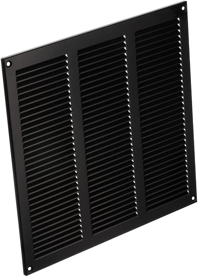 10x10 inch (Duct Opening) Vent Cover - Black Ventilation Covers for Wall and Ceiling - Metal Return Grille - HVAC AC Air Vents Register for Indoor and Outdoor Use with Mesh - Image 3