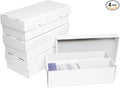 NUMINA 4 Pack 2-Row Cardboard Card Storage Box for Large Card Collections, Holds up to 1800 Loose Cards per Box, Heavy-Duty Trading Card Organizer with Dividers for MTG & Sports Cards by NUMINA