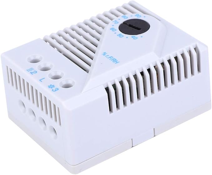 Focket Humidity Controller, MFR012 Hygrostat Humidity Switch 35mm DIN Rail EN50022, Hygrostat Fan Heater for TV, Mechanical Humidity Controller for Cabinet Humidity Adjuster - Image 6