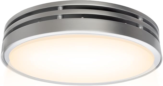 Akicon Bathroom Exhaust Fan with Light, 110CFM, 2.0 Sones for Ceiling, 1000lm Dimmable LED Light and 150lm Nightlight Dual Color Bathroom Vent Fan for Home, Round, Sliver by Akicon